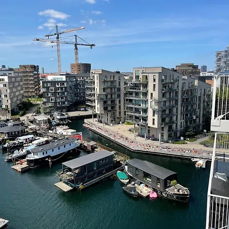 Luksuslejlighed Pa 7 Sal Med Elevator, Vestvendt Altan Og Udsigt Over Havn Og By Copenhagen Exterior photo