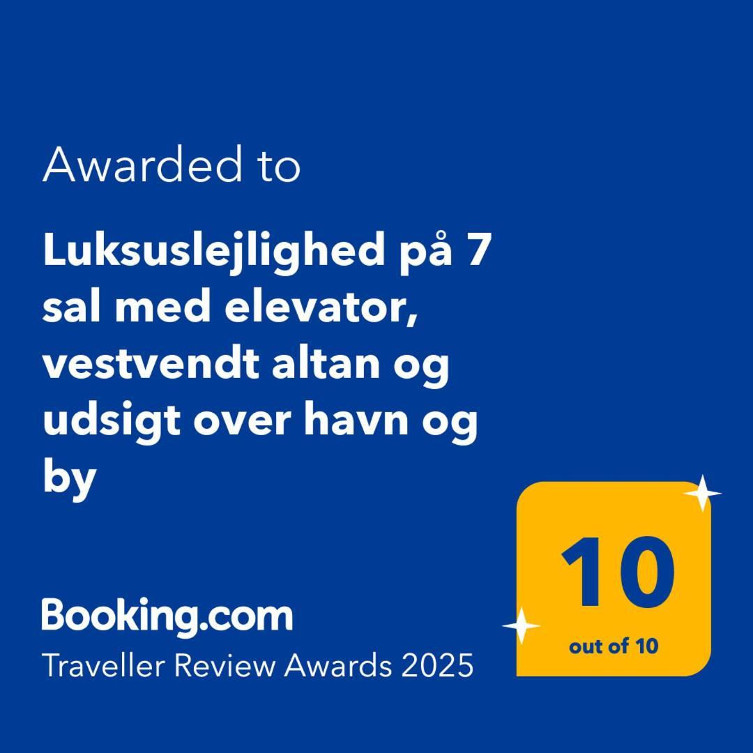 Luksuslejlighed Pa 7 Sal Med Elevator, Vestvendt Altan Og Udsigt Over Havn Og By Leilighet